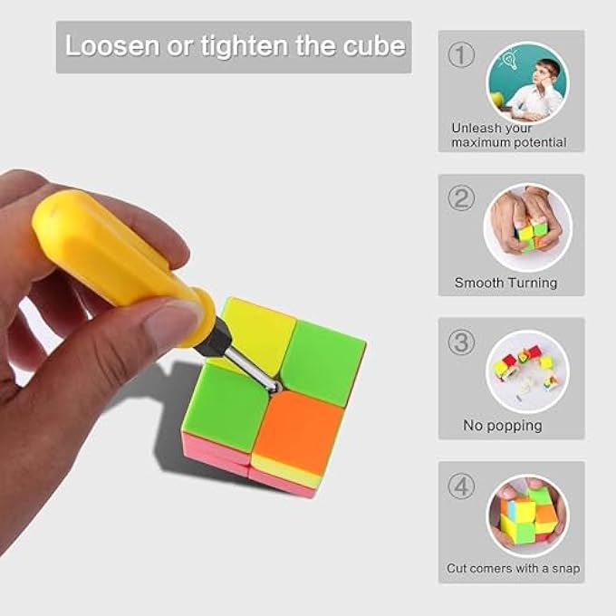 SPEED CUBE PROFESSION 2X2 FAST CUBE - FAST SMOOTH TURNING - SOLID DURABLE & STICKERLESS FROSTED, BEST 3D PUZZLE MAGIC TOY - TURNS QUICKER THAN ORIGINAL - Image 4